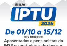 Isenção do IPTU 2026 já pode ser solicitada em Sonora